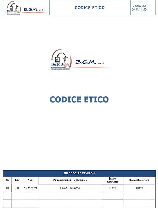 Codice Etico 231 BGM SRL